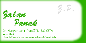 zalan panak business card